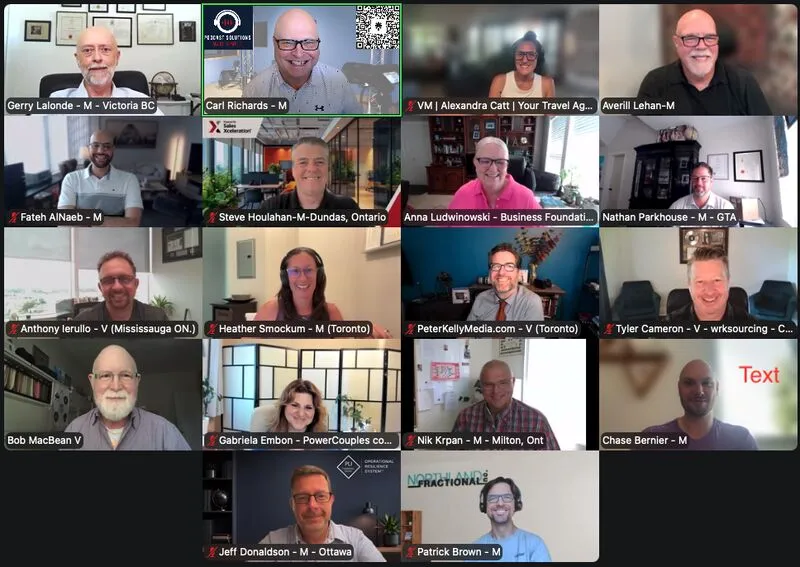 A live Team Canada chapter meeting on Zoom